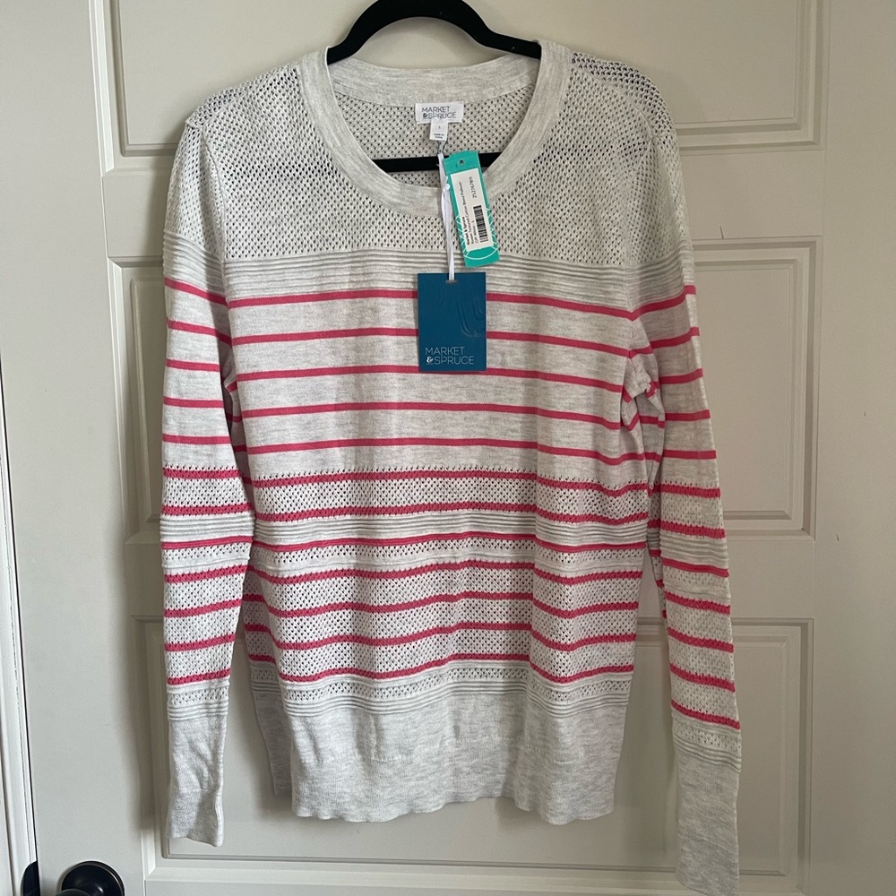 NWT Market & Spruce Rowan Textured Cotton Blend Sweater